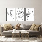 Kit 3 Quadros Decorativos Mulheres Minimalista