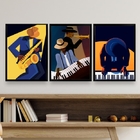 Kit 3 Quadros Decorativos Músicos Piano E saxofone 33x24cm Mo