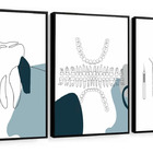 Kit 3 Quadros Decorativos Odontologia Consultório Moderno 60x