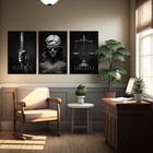 Kit 3 Quadros Decorativos P/  Advocacia Direito C/ Frase 60x4