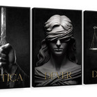 Kit 3 Quadros Decorativos P/  Advocacia Direito C/ Frase 60x4