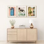 Kit 3 Quadros Decorativos Paisagens Grécia Colorido