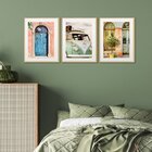 Kit 3 Quadros Decorativos Paisagens Grécia Colorido