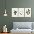 Kit 3 Quadros Decorativos Para Corredor Moldura Pinus Plantas