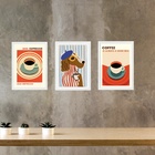 Kit 3 Quadros Decorativos Para Cozinha Café Cão 45x34cm Moldu