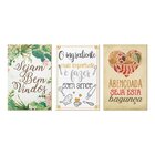 Kit 3 Quadros Decorativos Para Cozinha Frases Folhas Amor