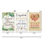 Kit 3 Quadros Decorativos Para Cozinha Frases Folhas Amor