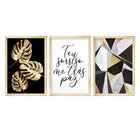 Kit 3 Quadros Decorativos Para Quarto Casal Frase Amor Geomét
