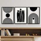 Kit 3 Quadros Decorativos Para Sala Minimalistas 33x24cm Mold