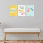 Kit 3 Quadros Decorativos Pequeno Para Ambiente Infantil Borb