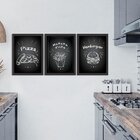 Kit 3 Quadros Decorativos Pizza Batata Frita Hambúrguer