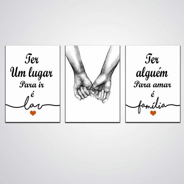Kit 3 Quadros Decorativos Placas Amor Fé Agradeço Frases Mdf