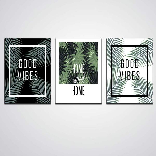 Kit 3 Quadros Decorativos Placas Frases Motivacionais Deus Fé