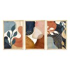 Kit 3 Quadros Decorativos Plantas Moderno Boho Moldura Pinus
