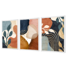 Kit 3 Quadros Decorativos Plantas Moderno Boho Moldura Pinus