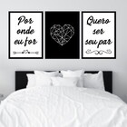 Kit 3 Quadros Decorativos Por Onde For - Geométrico 45x34cm A