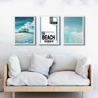 Kit 3 Quadros Decorativos Praia - Passagem 45x34cm Moldura Br
