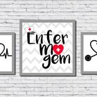 Kit 3 Quadros Decorativos Profissão Enfermagem