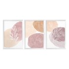Kit 3 Quadros Decorativos Ramos Delicados Quarto Sala