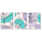 Kit 3 Quadros Decorativos Ramos E Detalhes Pontilhado Preto