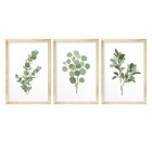 Kit 3 Quadros Decorativos Ramos Folhas Natureza Minimalista