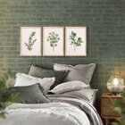 Kit 3 Quadros Decorativos Ramos Folhas Natureza Minimalista