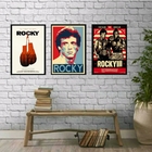 Kit 3 Quadros Decorativos Rocky Balboa Vermelhos 45x34cm - Co
