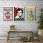 Kit 3 Quadros Decorativos Rocky Balboa vintage 45x34cm - Com