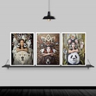 Kit 3 Quadros Decorativos Sagrado Feminino 24x18cm Moldura:ma