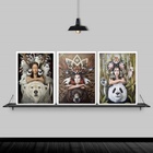 Kit 3 Quadros Decorativos Sagrado Feminino 45x34cm - Com Vidr