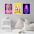 Kit 3 Quadros Decorativos Saint Germain Com Jesus Cristo 45x3