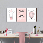 Kit 3 Quadros Decorativos Sonhe Alto Menina 30x40cm