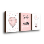 Kit 3 Quadros Decorativos Sonhe Alto Menina 30x40cm