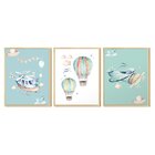 Kit 3 Quadros Decorativos Tema Infantil Quarto Bebe Desenhos