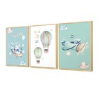Kit 3 Quadros Decorativos Tema Infantil Quarto Bebe Desenhos