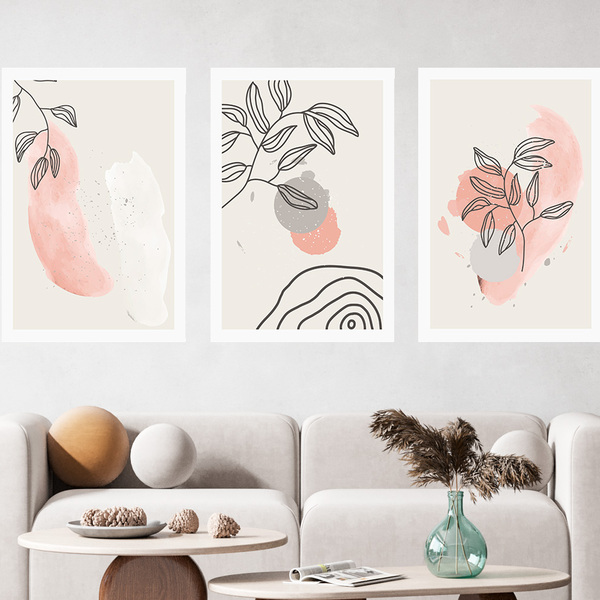 Kit 3 Quadros Decorativos Trio Consultório Luxo Clean