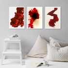 Kit 3 Quadros Decorativos Vermelhos- Abstrato Formas 45x34cm