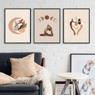 Kit 3 Quadros Decorativos Yoga Boho 33x24cm - Com Vidro Moldu