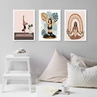 Kit 3 Quadros Decorativos Yoga E Plantas 24x18cm - Com Vidro