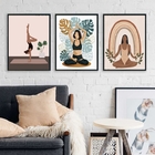Kit 3 Quadros Decorativos Yoga E Plantas 24x18cm - Com Vidro
