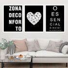 Kit 3 Quadros Decorativos Zona De Conforto - Coração 45x34cm