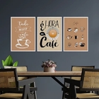 Kit 3 Quadros É Hora Do Café 24x18cm - Com Vidro Moldura:made