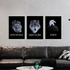 Kit 3 Quadros Empreendedorismo Palavras 45x34cm - Com Vidro M