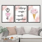 Kit 3 Quadros Entrego Aceito Confio Agradeço 60x40cm Moldura: