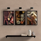 Kit 3 Quadros Esporte Tênis Vintage 45x34cm - Com Vidro Moldu