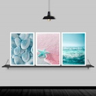 Kit 3 Quadros Estrela Do Mar Rosa E Azul 45x34cm Moldura:made