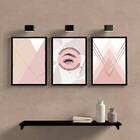 Kit 3 Quadros Extensão De Cílios 33x24cm Moldura:madeira Preta