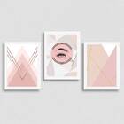 Kit 3 Quadros Extensão De Cílios 45x34cm - Com Vidro Moldura: