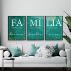 Kit 3 Quadros Família Loucura Amor 45x34cm - Com Vidro Moldur