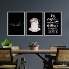 Kit 3 Quadros Fé Café E Deus 33x24cm Moldura:madeira Preta